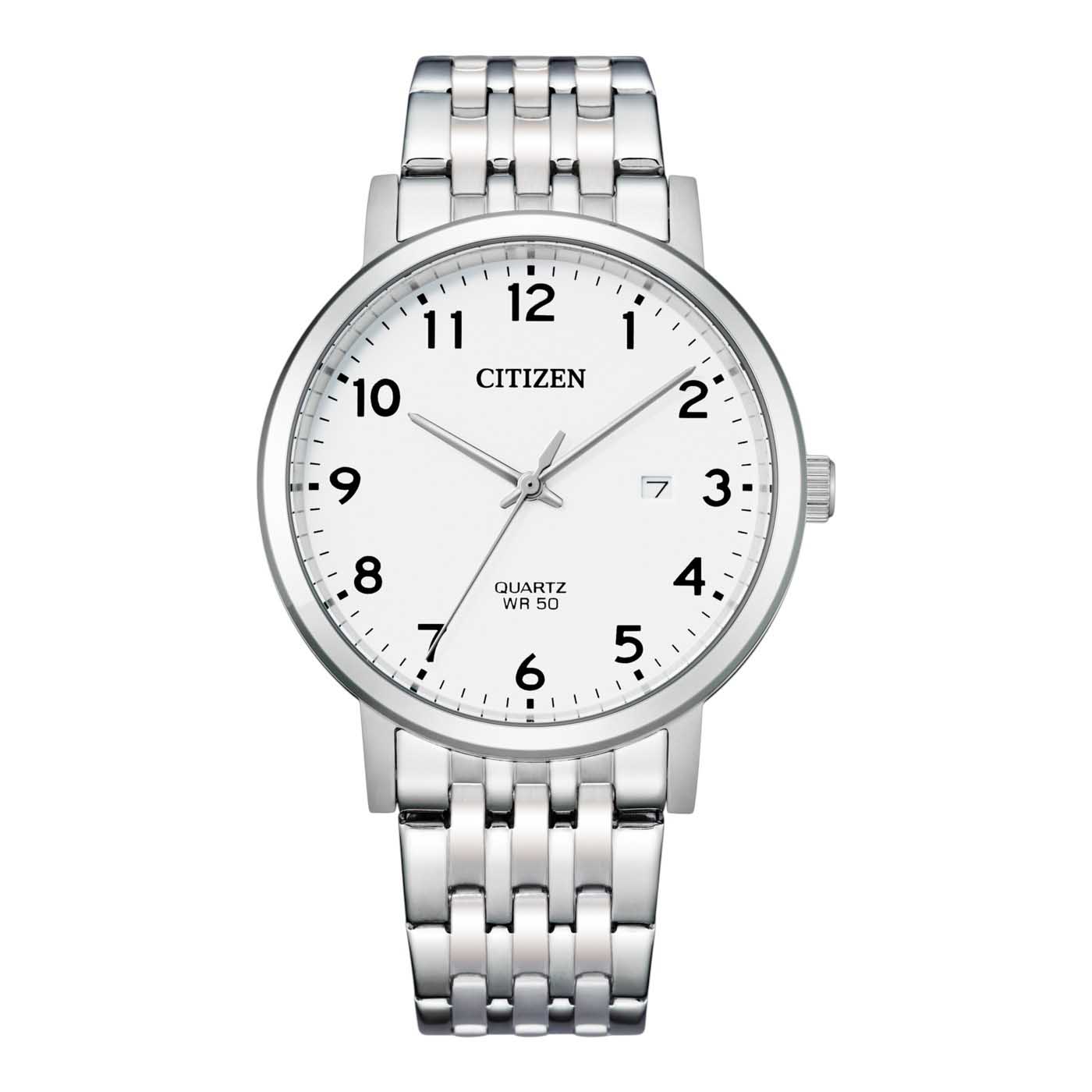 CITIZEN CLASSIC με Λευκό Καντράν και Ατσάλινο μπρασελέ BI5070-57A